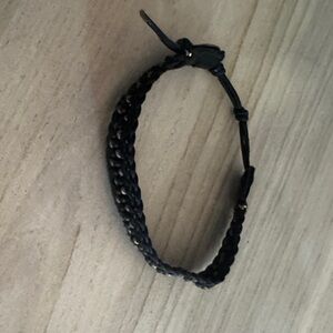 Chan Luu Black Braided Leather Bracelet